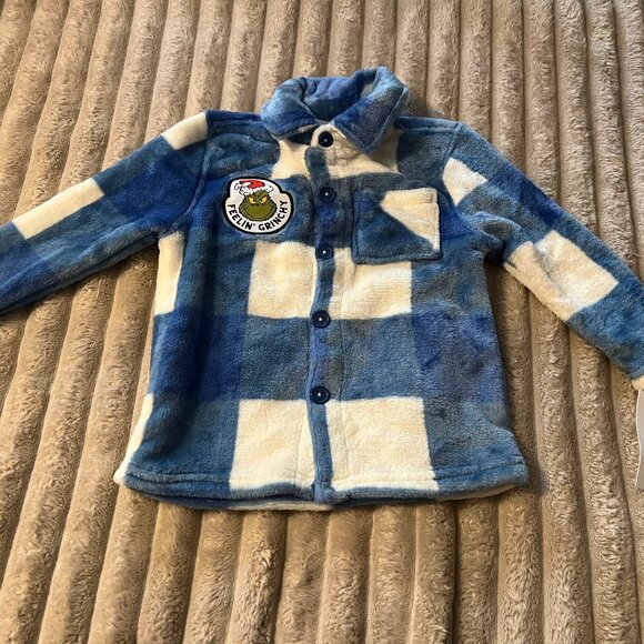 TODDLER BOY'S THE GRINCH WHO STOLE CHRISTMAS PLUSH CHECKED JACKET-3T-NWT! - Picture 1 of 2